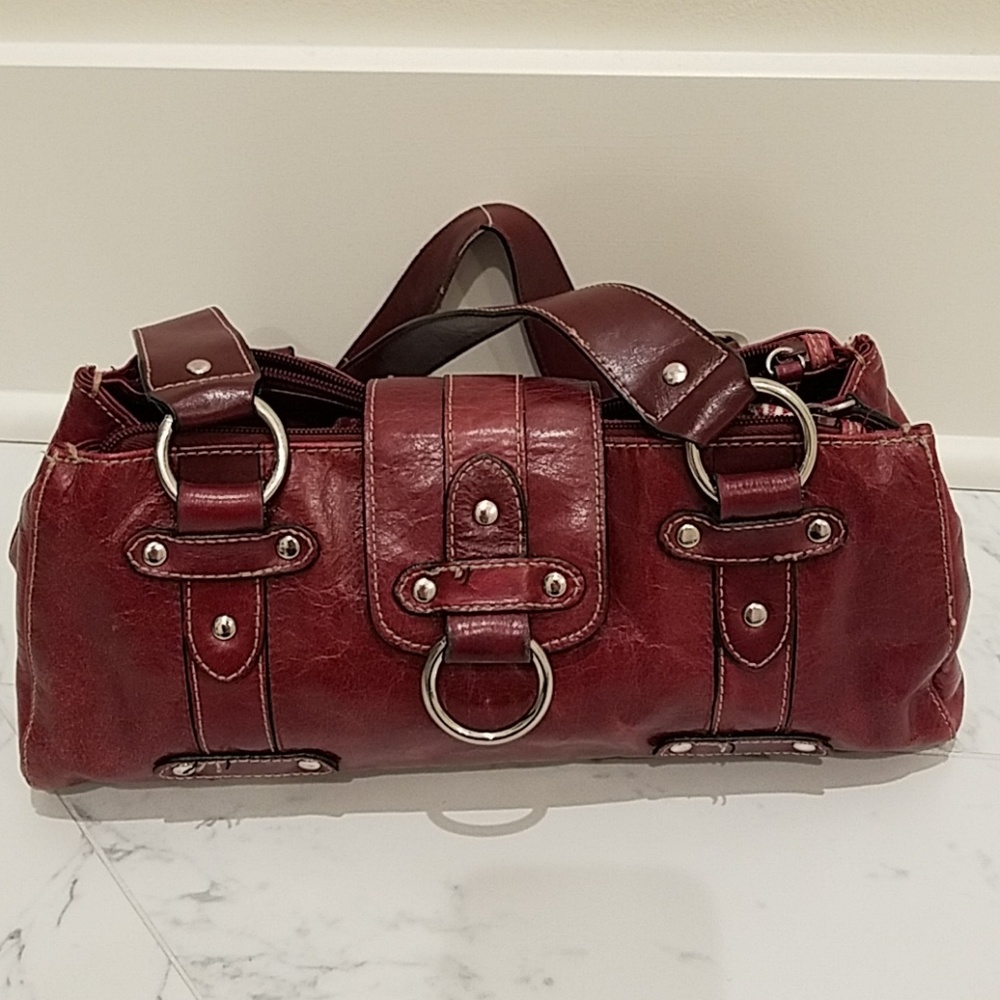 Wilson's Leather maroon handbag